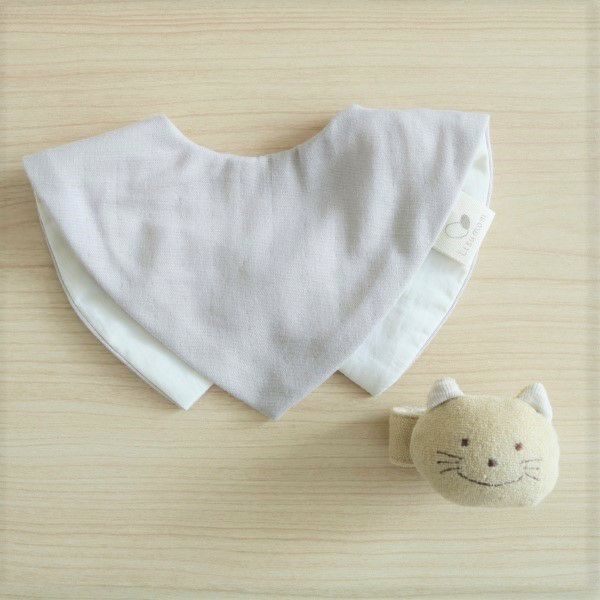 組み合わせ自由！自己紹介スタイ☺︎ 名入れ】2wayつけえりスタイ＋ガラガラ（どうぶつ）【出産祝い